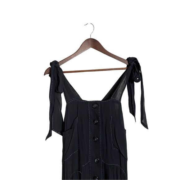 Free People Lou Lou Utility Midi Dress Black Womans Small - Picture 6 of 13